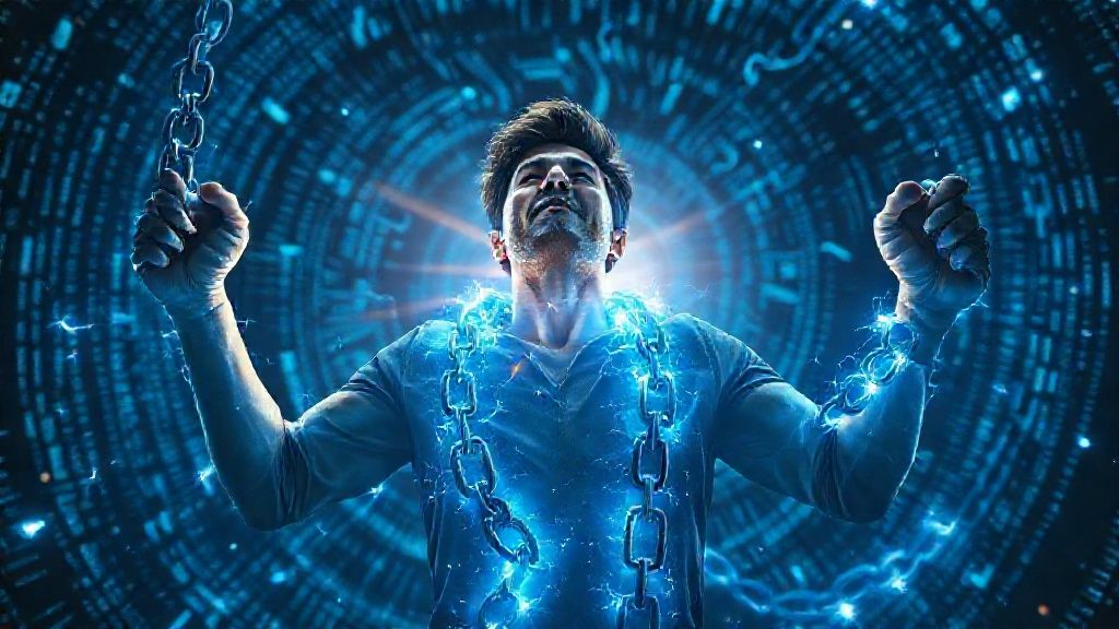 Bebas dari 'Matrix' Bawah Sadar: Panduan Ultimate Mengurai Sabotase Diri & Manifestasi Revolusioner Impian Anda 1 Seseorang membebaskan diri dari belenggu 'Matrix' bawah sadar, melambangkan kebebasan dari sabotase diri dan menuju manifestasi impian.