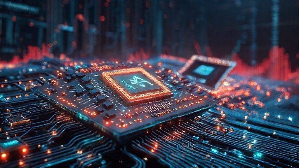 Chiplet: Senjata Rahasia di Balik Ledakan AI Generatif dan Bagaimana Arsitektur Ini Mengancam Dominasi Raksasa Chip Tradisional – Panduan Lengkap Maviatrade 1 Ilustrasi arsitektur chiplet yang kompleks mendukung AI generatif