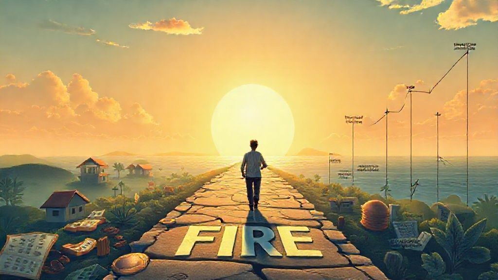 Ilustrasi strategi FIRE Movement Jalur Cerdas Pajak untuk pensiun dini bebas pajak dengan investasi dan bisnis mikro