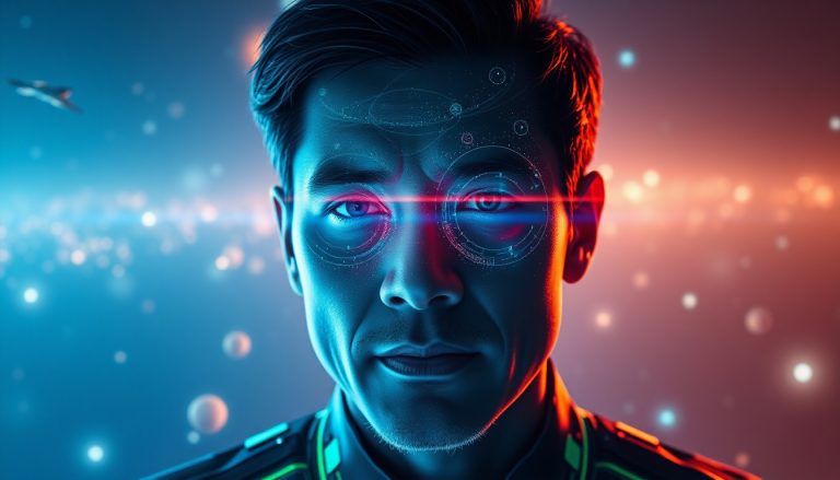 Hacking Realitas Anda: Menguak Rahasia Holographic Universe & Matrix Awareness untuk Manifestasi Tingkat Lanjut (Melampaui Afirmasi Biasa) 2 Seseorang sedang 'meretas' realitas dengan visualisasi, dikelilingi oleh elemen holografik dan simbol kesadaran matriks.