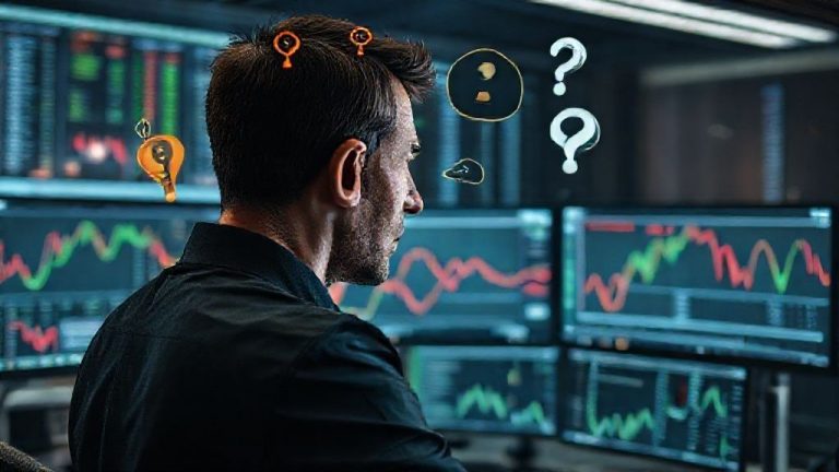 Ilustrasi jebakan kognitif dan bias psikologis dalam trading