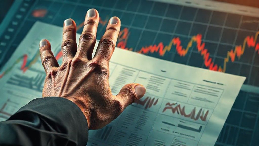 Jebakan Tersembunyi di Laporan Keuangan: Panduan Lengkap Mengapa Perusahaan 'Sehat' Bisa Bangkrut Mendadak (Studi Kasus Enron & Wirecard Wajib Tahu Investor Ritel) 1 Ilustrasi jebakan tersembunyi di laporan keuangan, dengan grafik saham jatuh dan tangan investor terperangkap