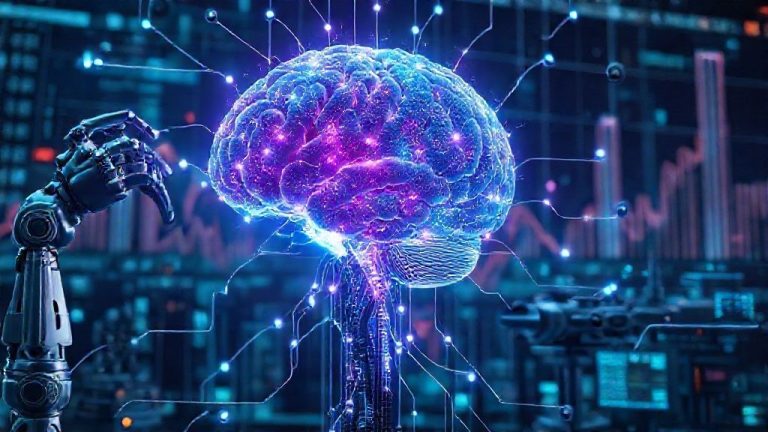 Ultimate Guide: Membaca Pikiran Robot – Revolusi Antarmuka Otak-Komputer (BCI), Transformasi Industri, Peningkatan Kognisi Manusia, dan Mengapa Kita Belum Siap Menghadapinya 14 Ilustrasi Antarmuka Otak-Komputer (BCI) yang menghubungkan pikiran manusia dengan robot dan sistem digital, menunjukkan potensi revolusi industri dan peningkatan kognisi manusia.