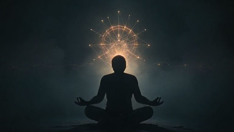 Membongkar Matrix Pribadi: Bagaimana Shadow Work Anda Adalah Kunci Mengubah Garis Waktu Karma dan Realitas Simulasi Anda 10 Ilustrasi seseorang melakukan shadow work untuk mengubah matrix pribadi dan garis waktu karma