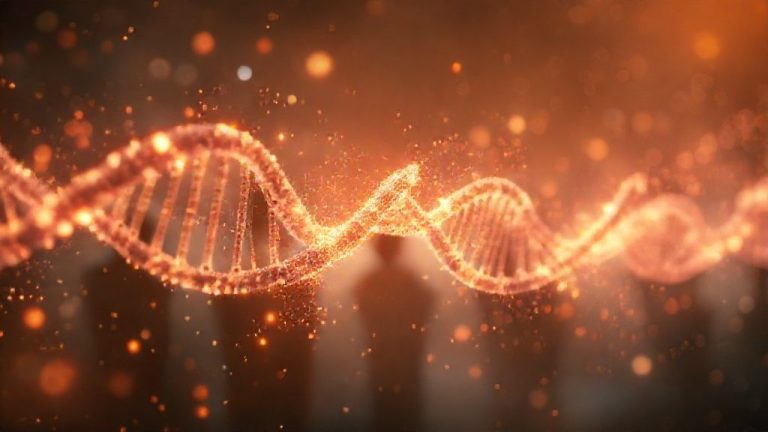 Ilustrasi abstrak aliran energi generasi dan memori leluhur