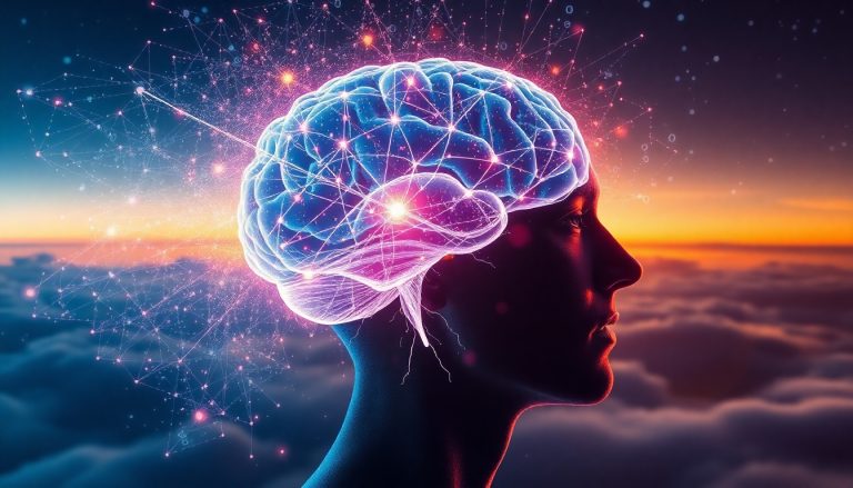Mengedit 'Kode Sumber' Realitas Anda: Panduan Ultimate Neuroplastisitas dan Kesadaran Matrix untuk Manifestasi Tingkat Quantum 16 Ilustrasi konsep mengedit 'kode sumber' realitas, menunjukkan otak manusia dengan jalur saraf bercahaya yang terhubung ke medan energi kuantum, dengan elemen kode biner dan holografik di atas lanskap yang berubah.