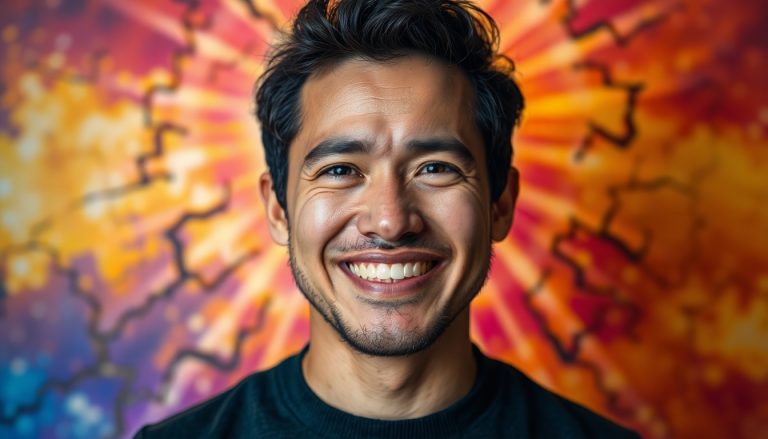 Mengungkap Jebakan Spiritual Bypassing: Bukan Sekadar 'Positive Vibes Only' yang Menghambat Manifestasi (Panduan Lengkap Melepaskan Diri) 20 Ilustrasi jebakan spiritual bypassing: senyum paksa menutupi emosi tertekan yang menghambat manifestasi