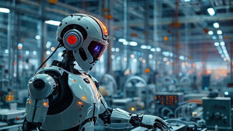 Otak Rahasia Industri 5.0: Panduan Ultimate AI di Edge Mengubah Pabrik Jadi Organisme Hidup – Melampaui Otomasi Biasa dan Mengguncang Manufaktur Modern 6 Pabrik cerdas dengan AI di edge, robot kolaboratif, dan data real-time, menggambarkan industri 5.0 sebagai organisme hidup.