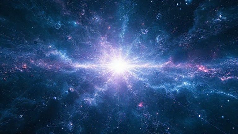 Ilustrasi abstrak multiverse dengan dimensi paralel yang bercabang, menunjukkan kemungkinan tak terbatas dan realitas yang berbeda.