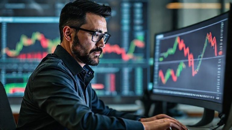 Ilustrasi proses membangun sistem trading profitabel dari ide awal, backtesting, hingga eksekusi konsisten