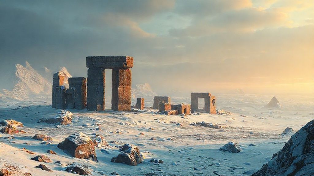 Pemandangan Peradaban Terlupakan Zaman Es dengan Struktur Megalitikum Misterius