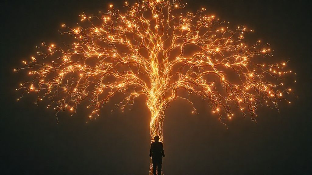 Ilustrasi Matriks Keluarga dengan Glitch Trauma Warisan dan Proses Pembebasan Diri