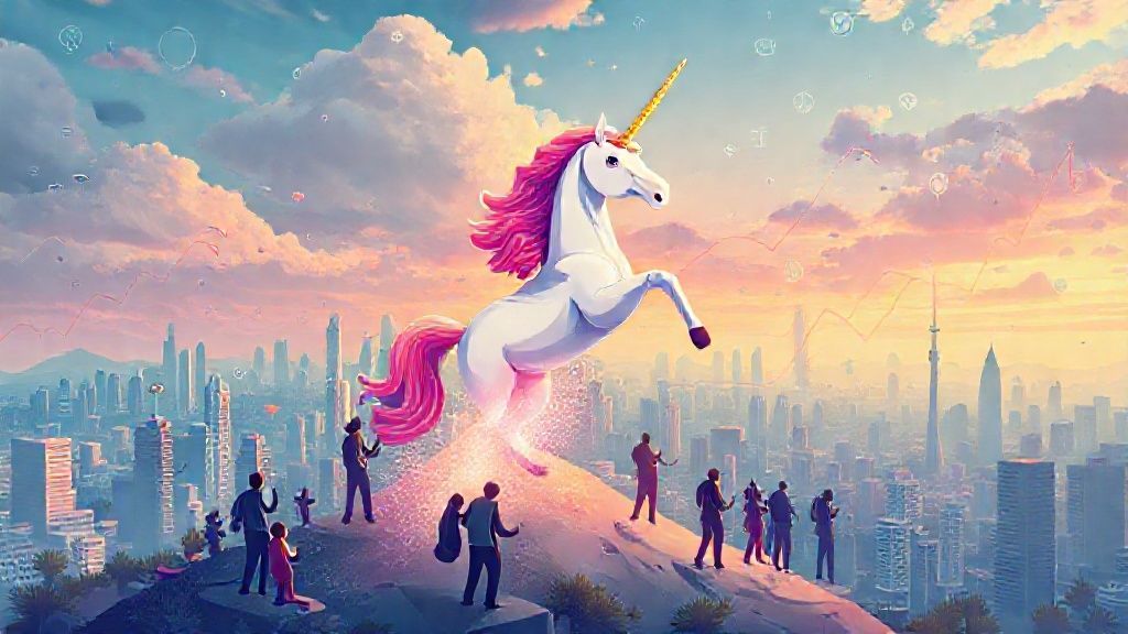 Menguak Rahasia Valuasi Startup Unicorn: Bukan Sekadar P/E Ratio, Tapi Strategi Investor Ventura untuk Cuan Ratusan Miliar 1 Ilustrasi valuasi startup unicorn yang melampaui P/E ratio, dengan grafik pertumbuhan eksponensial dan investor ventura