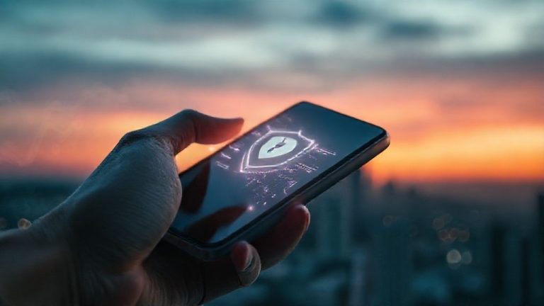 Revolusi Senyap di Saku Anda: Panduan Ultimate Bagaimana AI Edge Mengubah Total Cara Gadget Melindungi Privasi dan Berpikir Lebih Cepat dari Cloud 8 Smartphone dengan AI Edge memproses data, simbol privasi dan kecepatan