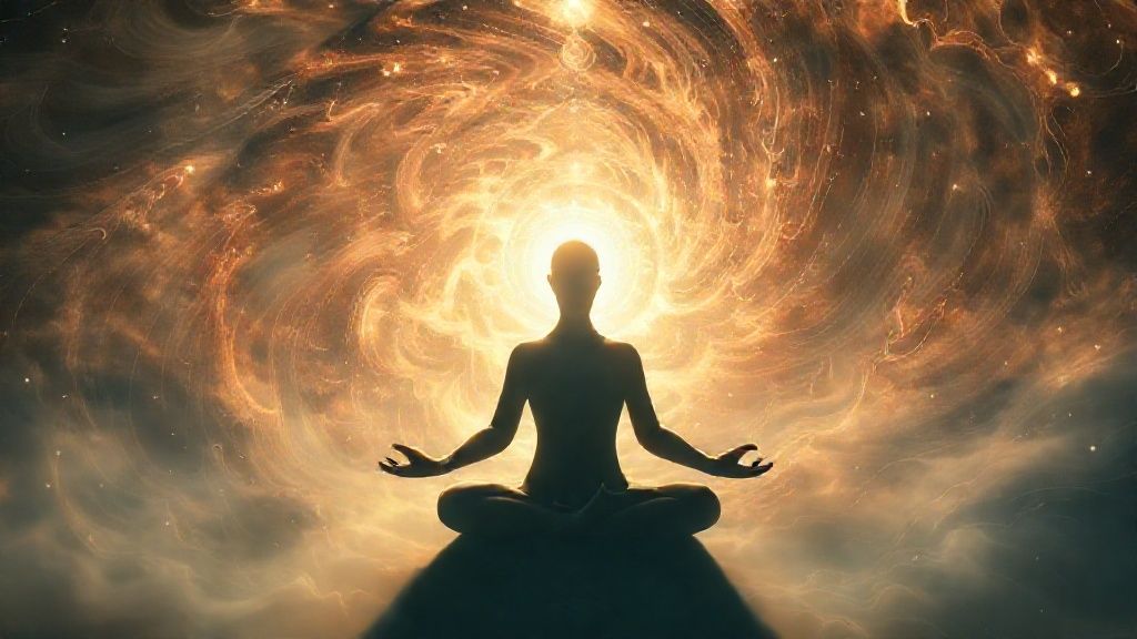 Ilustrasi kebangkitan Kundalini, integrasi bayangan, dan somatic healing untuk transformasi spiritual